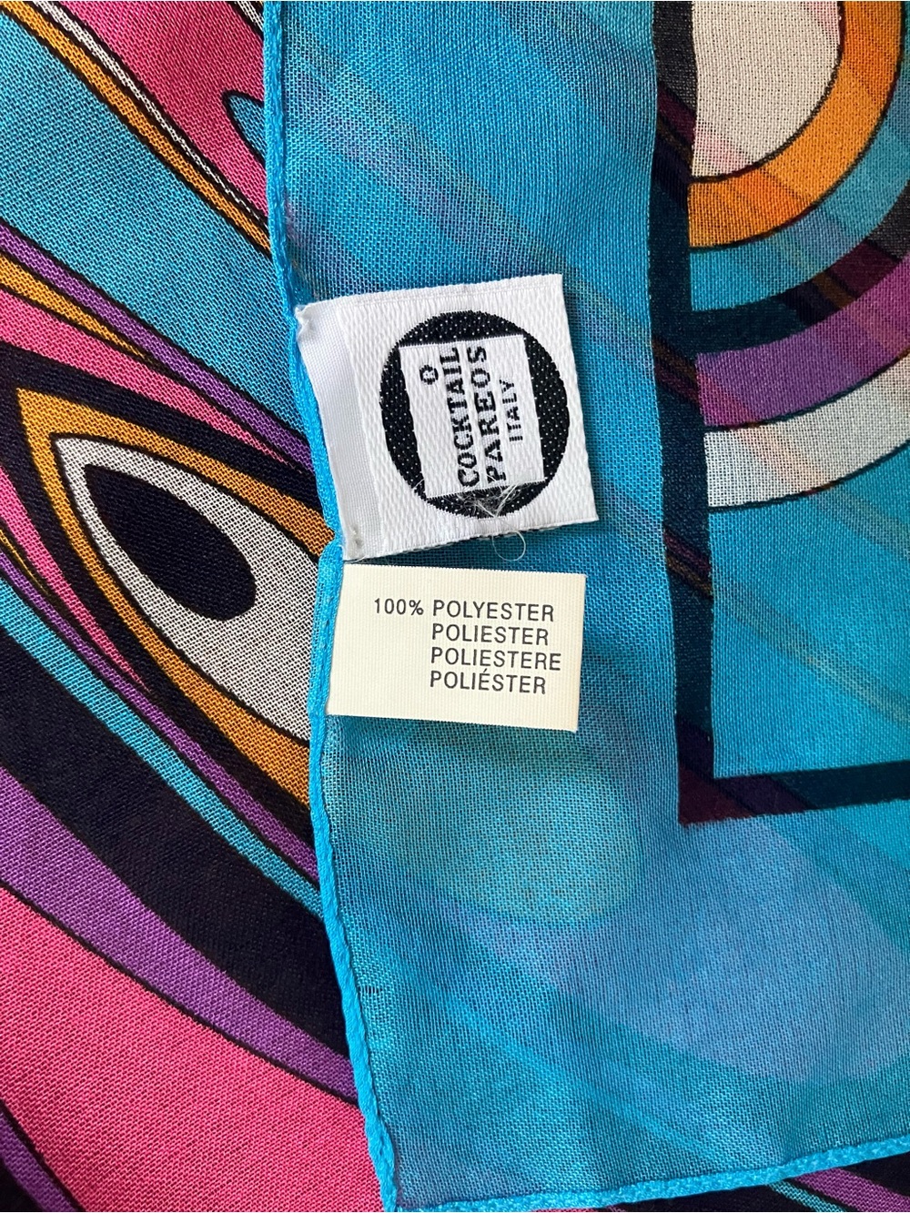 Vibrant Turquoise Multicolor Swim Sarong - Picture 4 of 5